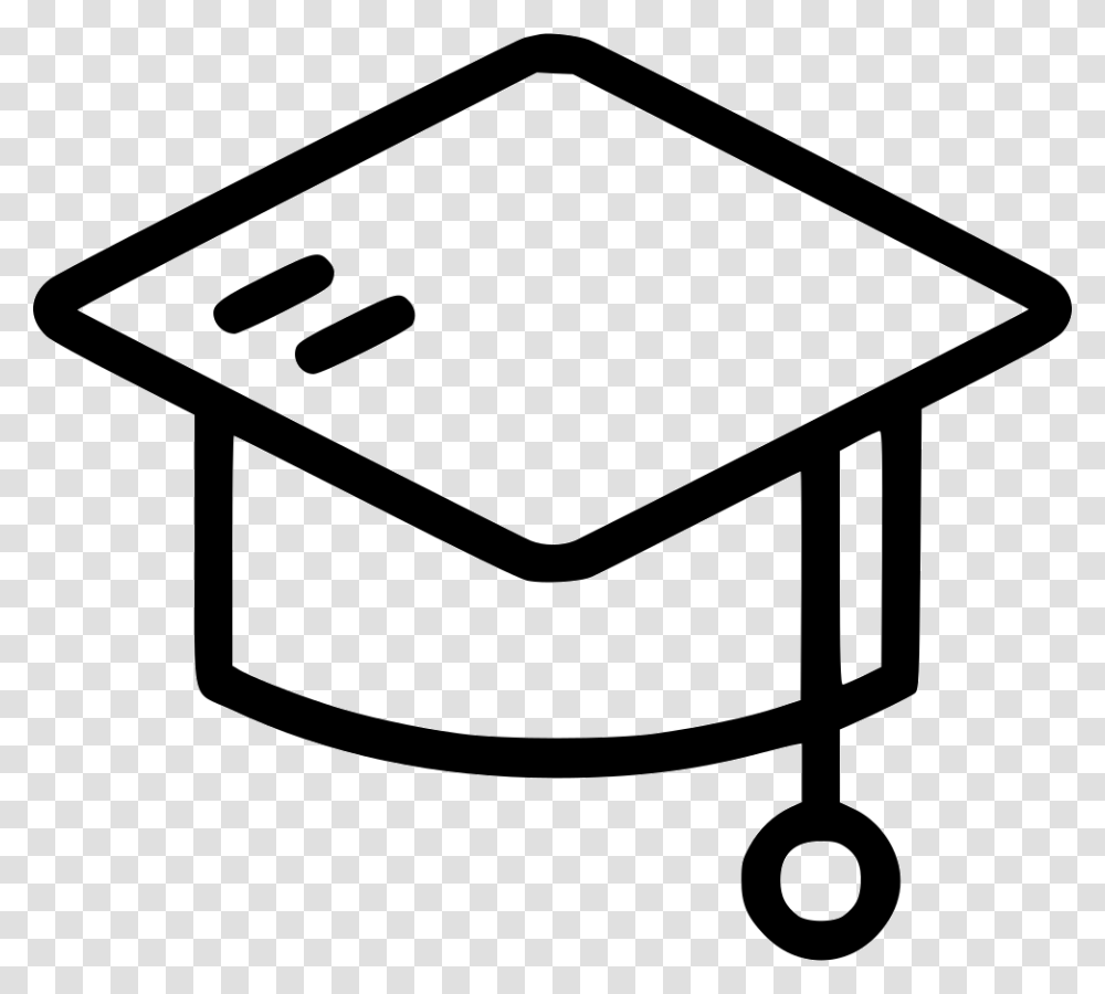 Student Graduation Hat School Education Icon White Without Background, Table, Furniture, Stencil Transparent Png