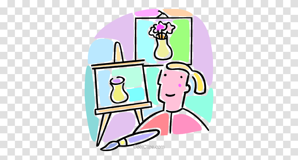 Student In Art Class Royalty Free Vector Clip Art Illustration, Doodle, Drawing, Washing, Worker Transparent Png