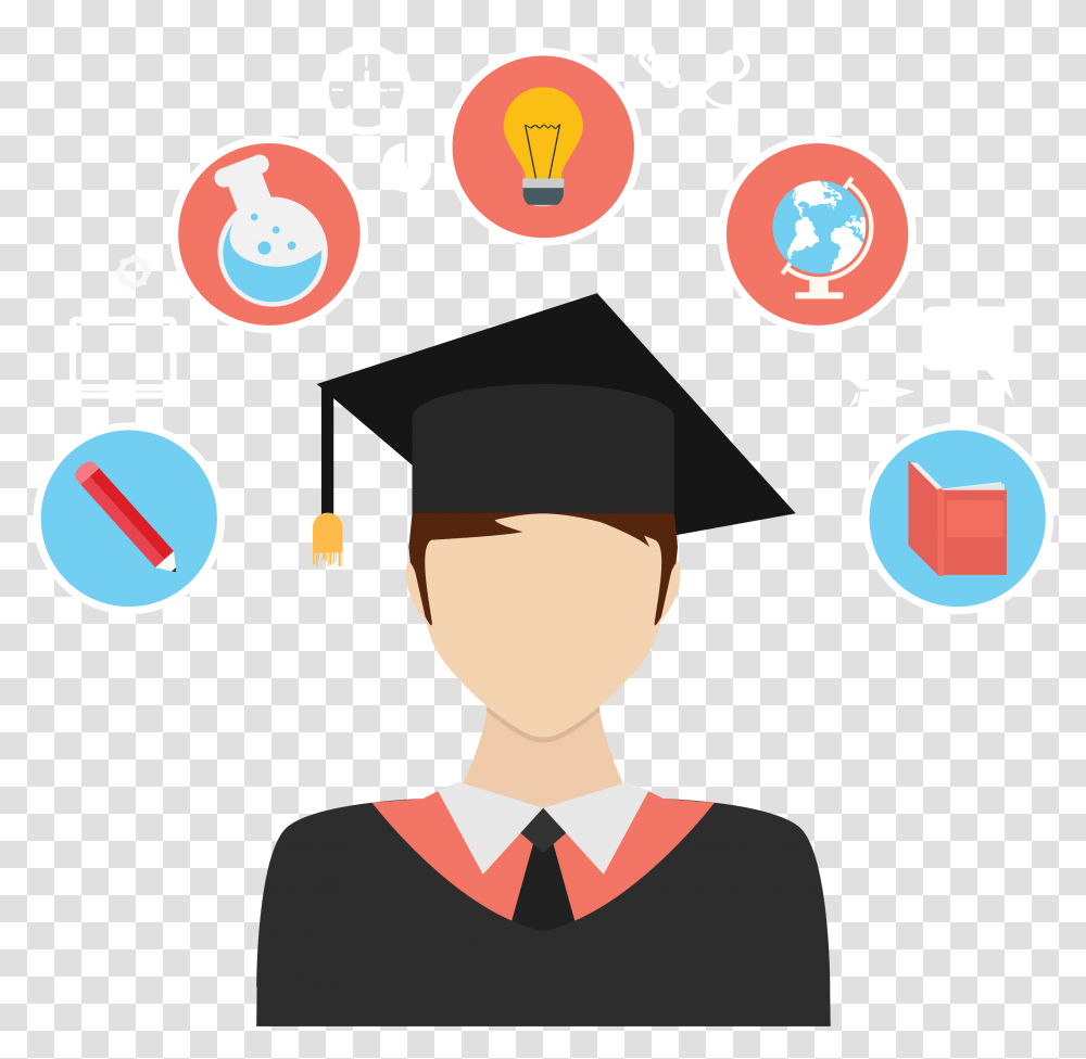 Student Learning Education College Student Vector, Person, Human, Graduation, Girl Transparent Png