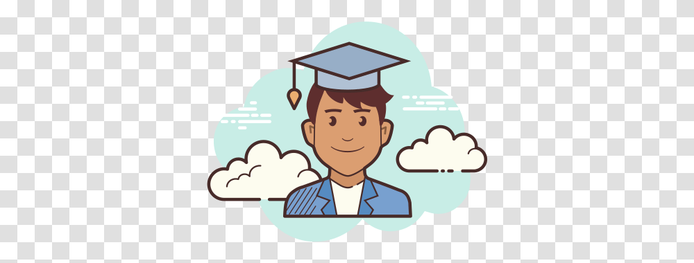 Student Male Icon Free Download And Vector Soundcloud Icon Aesthetic, Helmet, Clothing, Apparel, Graduation Transparent Png