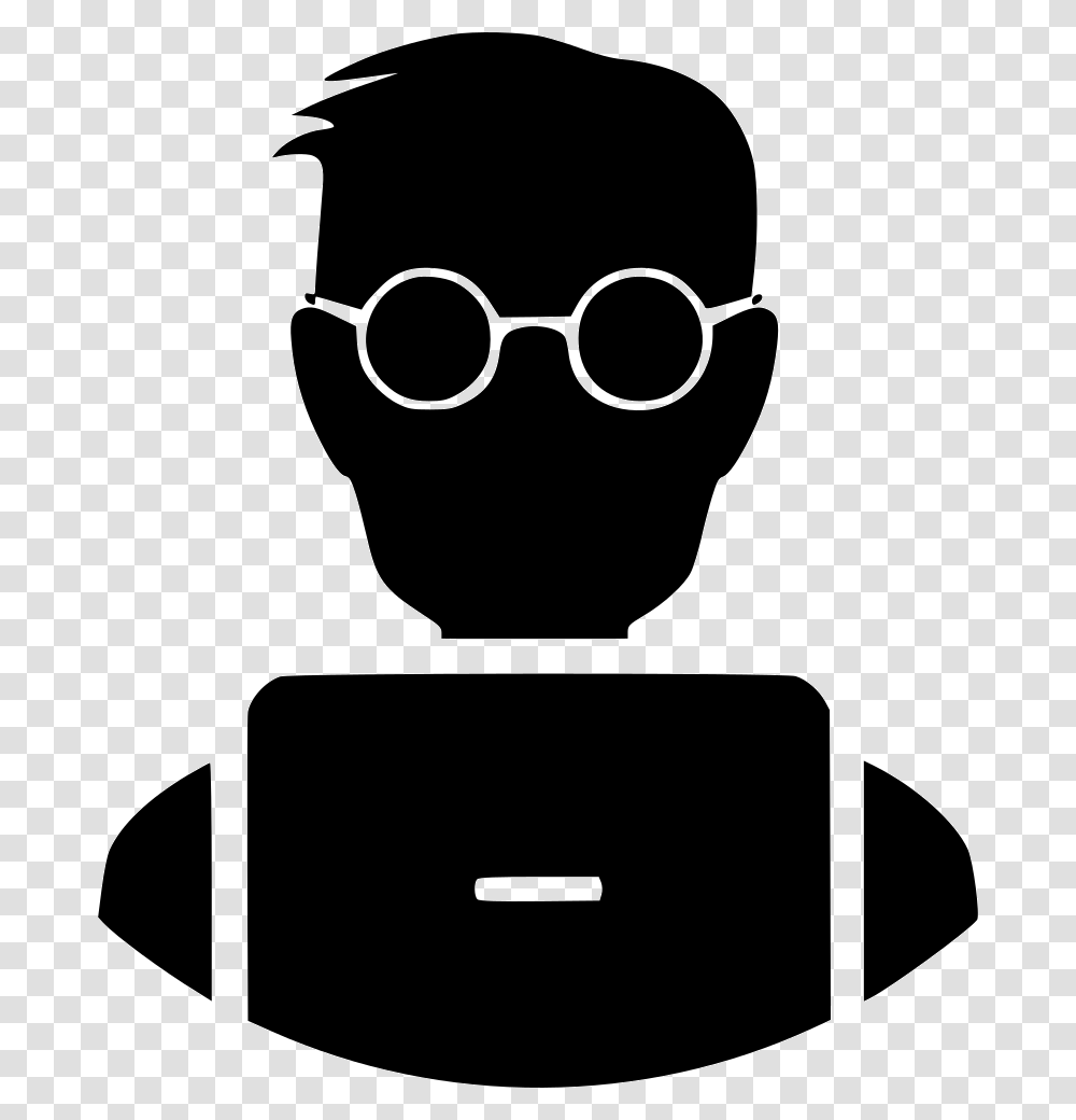 Student Nerd Laptop Nerd Icon, Sunglasses, Accessories, Accessory, Stencil Transparent Png