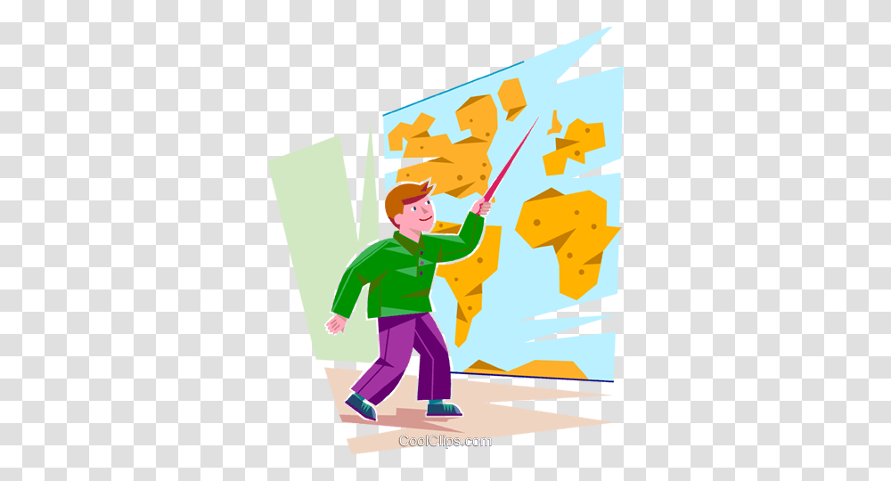 Student Pointing To A Location On A Map Royalty Free Vector Clip, Person, Outdoors, Poster, Advertisement Transparent Png
