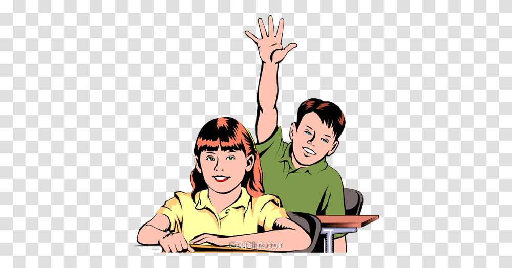 Student Raising Hand Royalty Free Vector Clip Art Illustration, Person, Human, People, Teacher Transparent Png