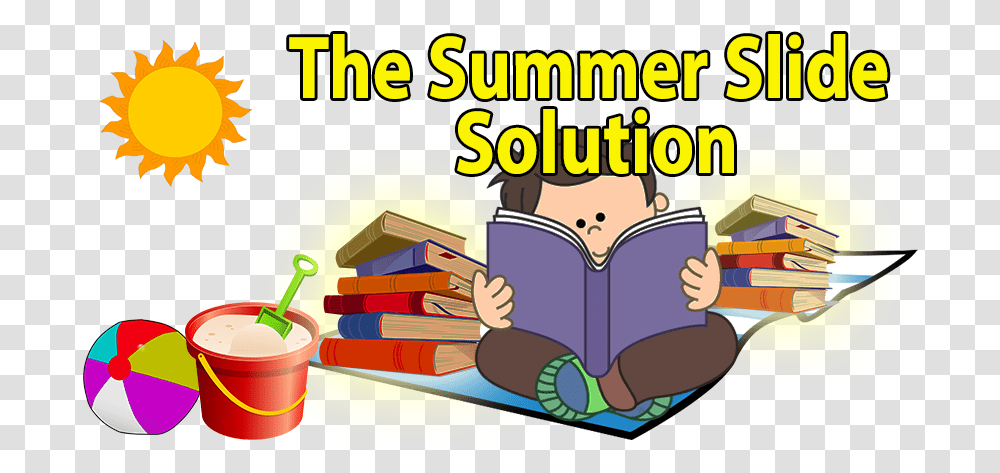 Student Reading A Book Clipart Clip Stock Summer Slide Summer Slide Reading Clipart, Teacher Transparent Png