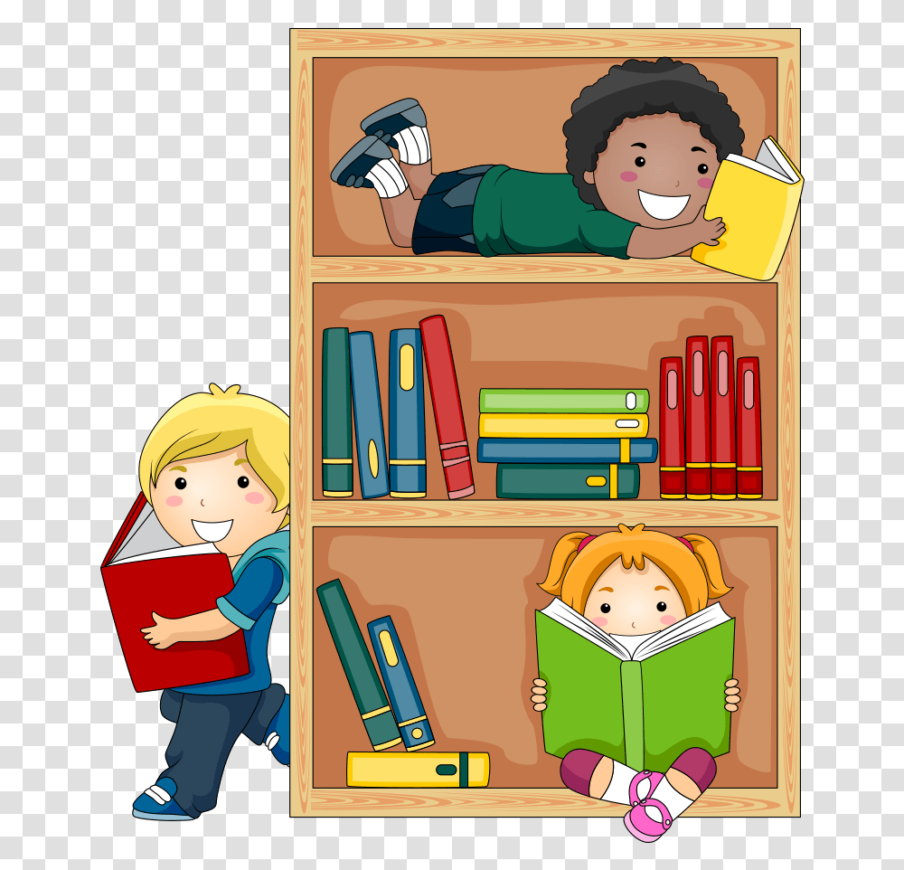 Student Reading Public Library Child Free, Furniture, Bookcase, Person, Human Transparent Png