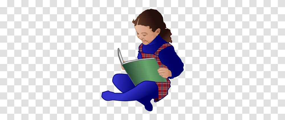 Student Reading Quietly Clipart, Person, Human, Girl, Female Transparent Png