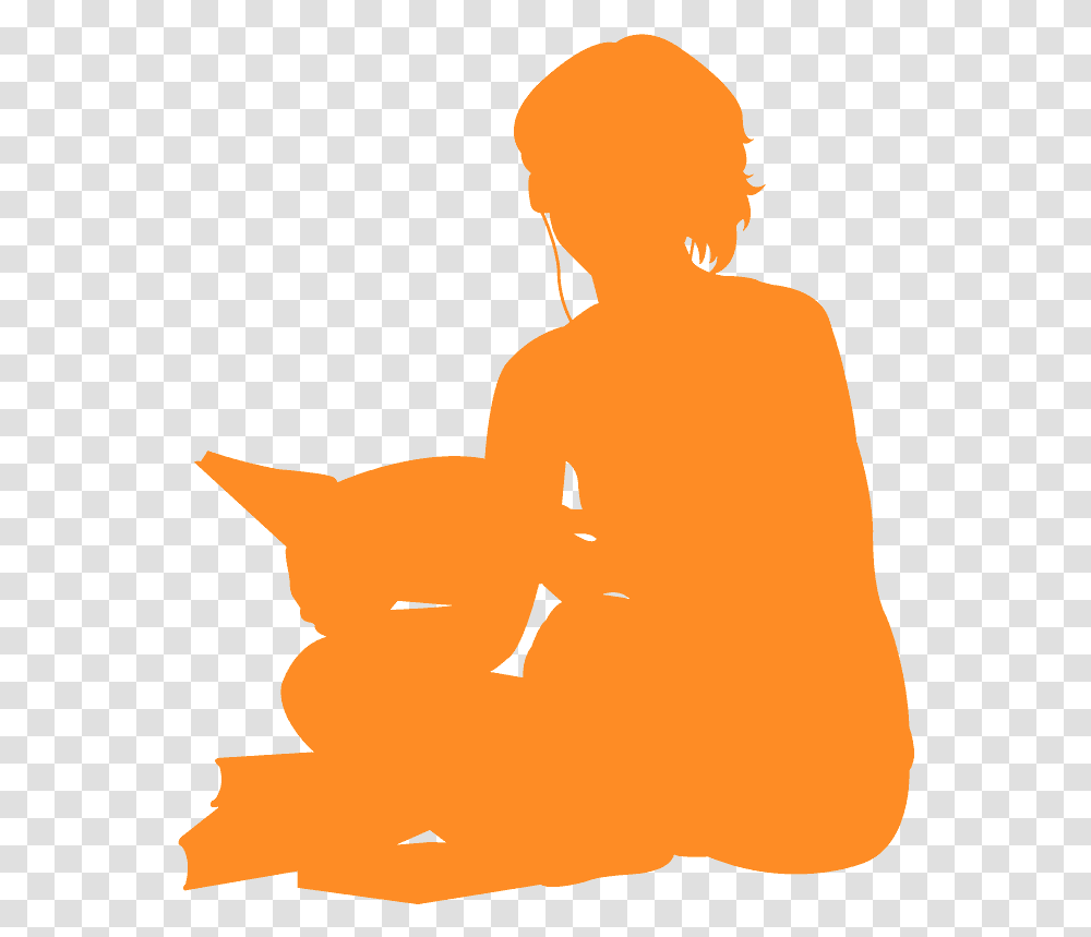 Student Silhouette Students Silhouette Vector Orange, Person, Human, Worship, Kneeling Transparent Png