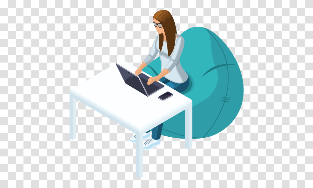 Student Teaching Illustration, Person, Table, Furniture, Sitting Transparent Png