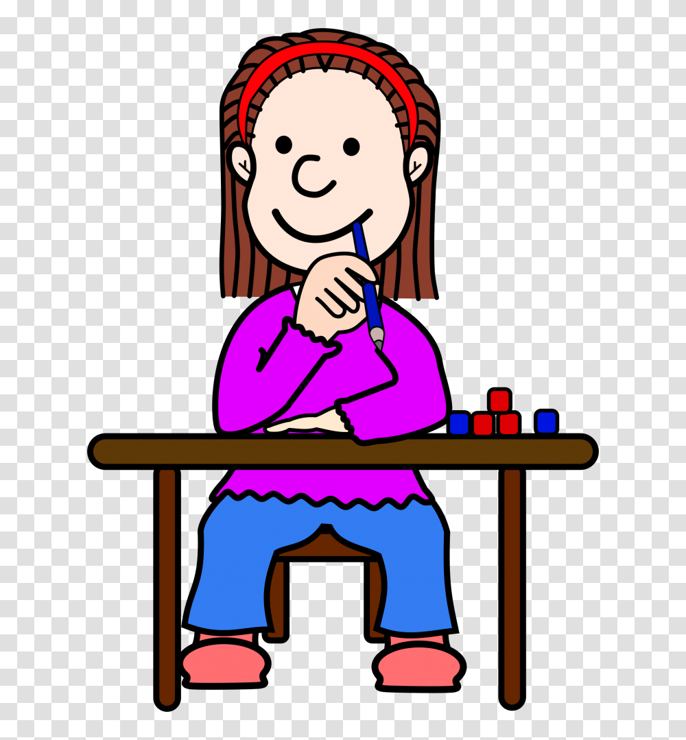 Student Thinking Thinking Student Cliparts Clip Art Library, Female, Sitting, Girl, Woman Transparent Png
