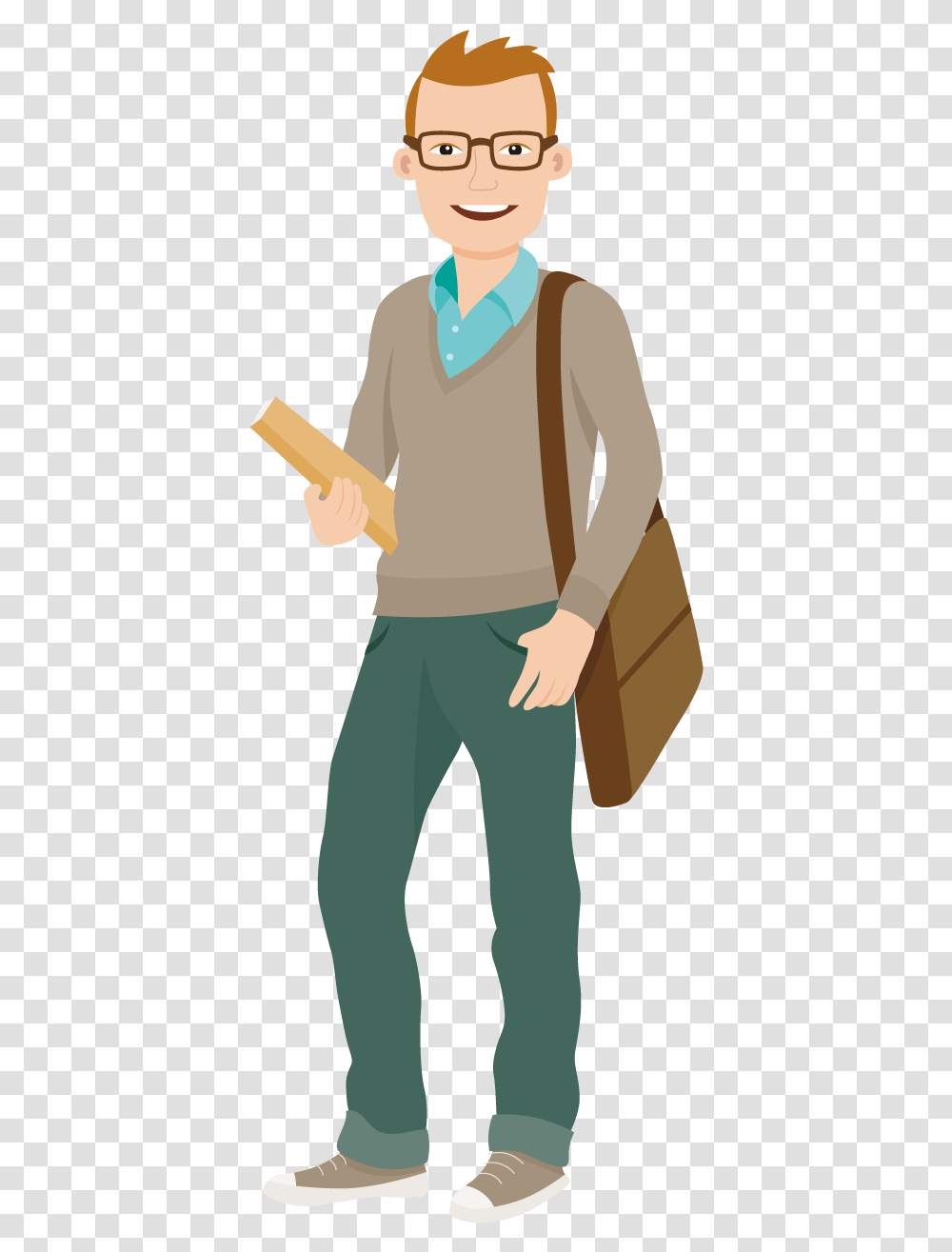 Student University College Cartoon Clip Art College Students Clipart, Person, Sleeve, Standing Transparent Png