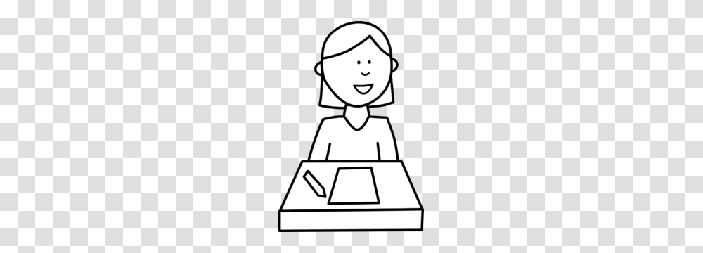 Student Writing Clipart Black And White, Stencil, Female, Face, Snowman Transparent Png