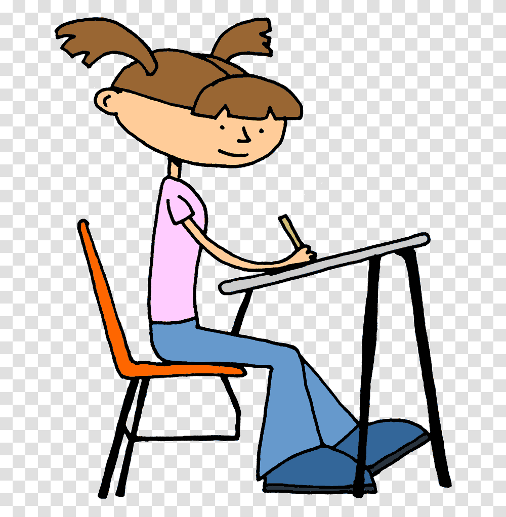 Student Writing Clipart Free, Chair, Furniture, Sitting Transparent Png