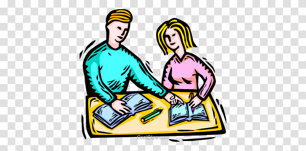 Students Doing School Work Royalty Free Vector Clip Art, Person, Poster, Advertisement Transparent Png