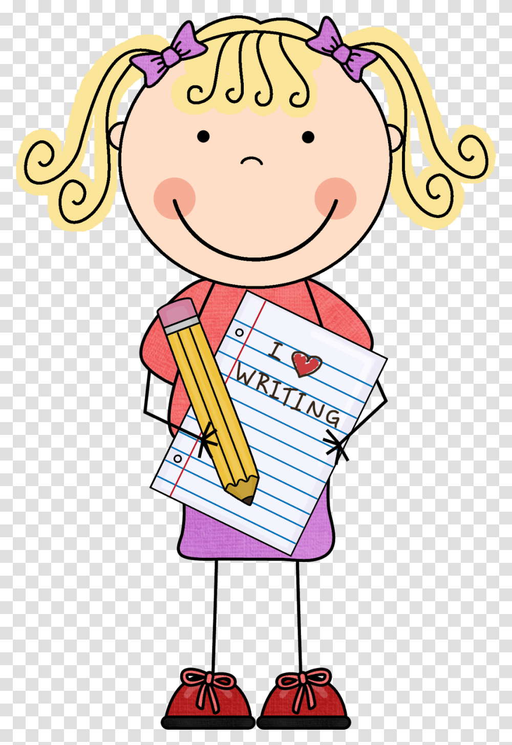 Students Reading And Writing Clipart Clip Art Images, Label, Drawing, Girl Transparent Png