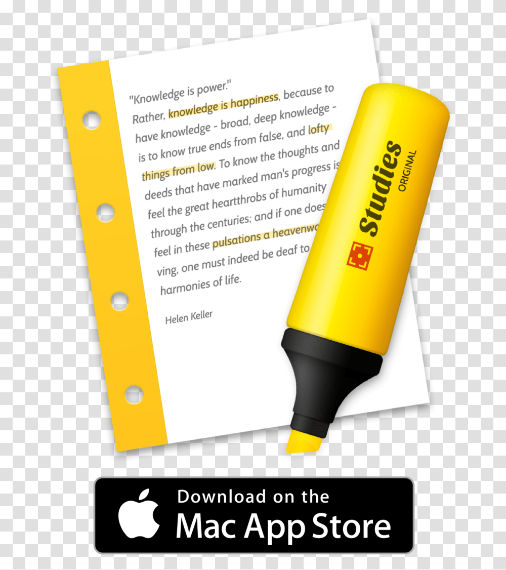 Studies - Flashcards For Mac And Ios Mac App Store, Marker, Flyer, Poster, Paper Transparent Png