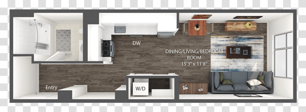 Studio Apartment Floor Plans, Wood, Tabletop, Furniture, Diagram Transparent Png