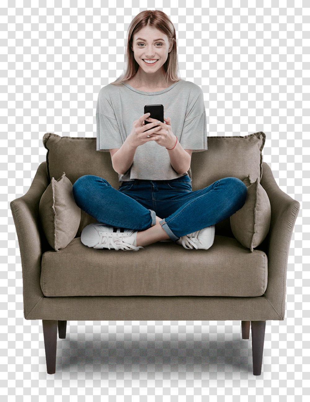 Studio Couch, Furniture, Person, Human, Cushion Transparent Png