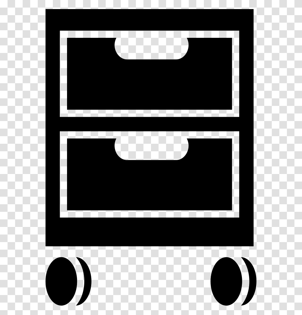 Studio Furniture Of Two Drawers On Wheels Circle, Label, Silhouette, Stencil Transparent Png