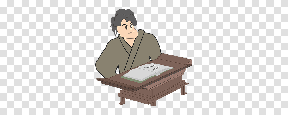 Study Person, Table, Furniture Transparent Png