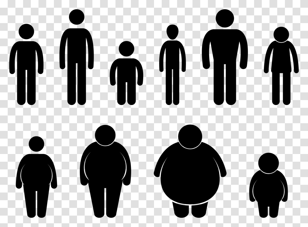 Study Shows Short Men And Overweight Women Have Lower Salaries, Silhouette, Person, Human, Stencil Transparent Png