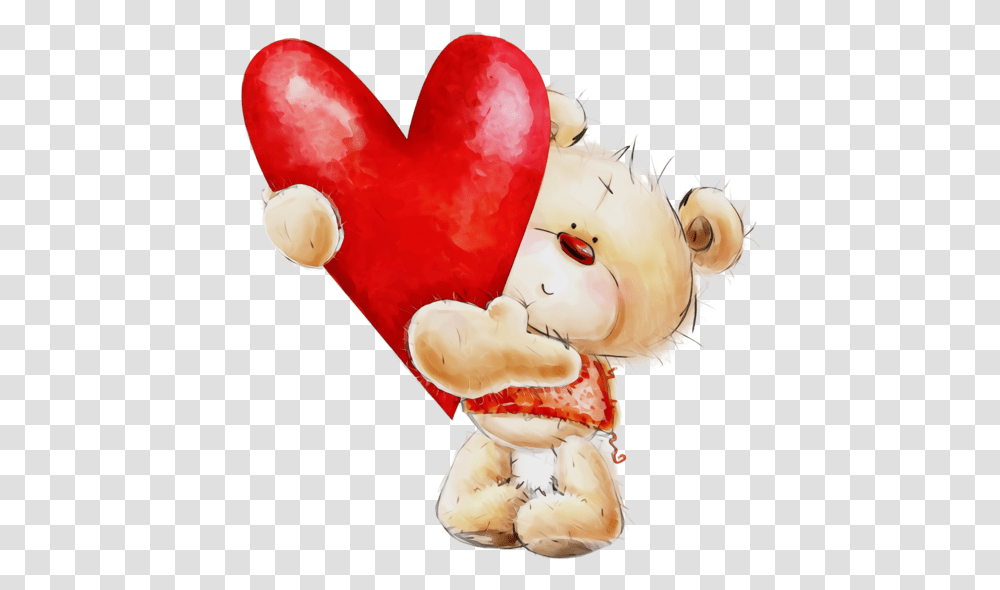 Stuffed Toy Heart Love For Valentines Red, Sweets, Food, Confectionery, Snowman Transparent Png