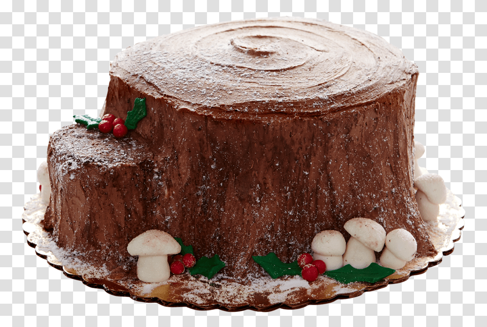 Stump De Noel Chocolate Cake, Dessert, Food, Tree Stump, Egg Transparent Png