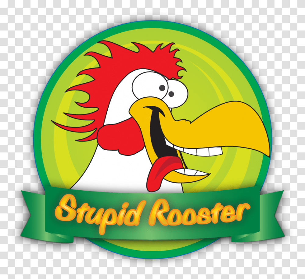 Stupid Rooster Logo Illustration, Bird, Animal, Text, Graphics Transparent Png
