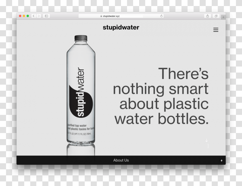 Stupidwater Microsite Glass Bottle, Shaker, Beverage, Drink Transparent Png