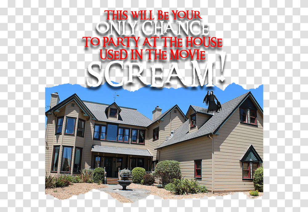 Stus House From Scream, Housing, Building, Outdoors, Advertisement Transparent Png