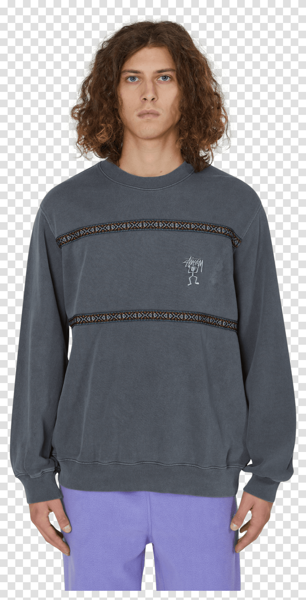 Stussy Pacific Webbing Terry Crew, Sleeve, Apparel, Long Sleeve Transparent Png