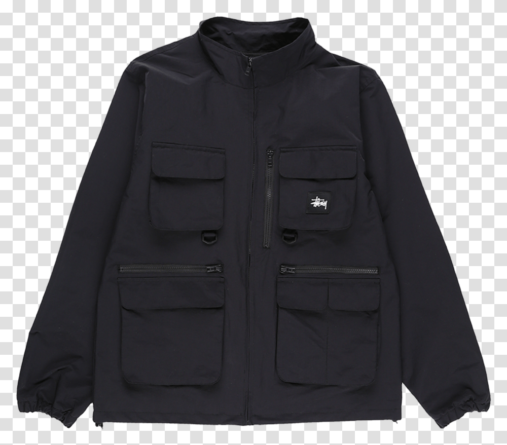 Stussy Utility Jacket Black Xl, Apparel, Coat, Overcoat Transparent Png