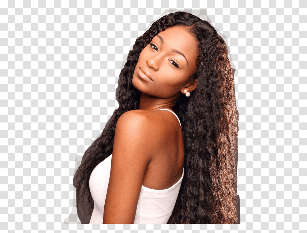 Styles For Long Curly Weaves, Face, Person, Hair, Female Transparent Png