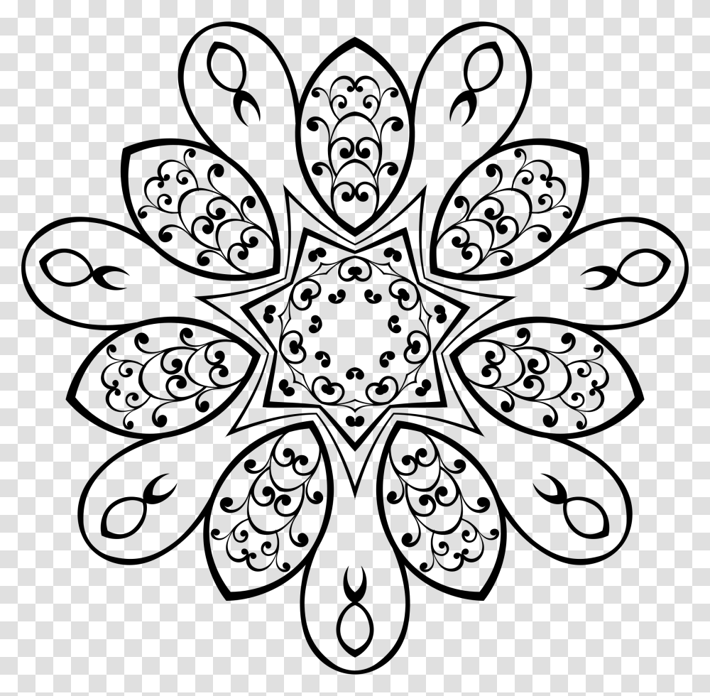 Stylish Floral Design 5 Clip Arts, Gray, World Of Warcraft Transparent Png