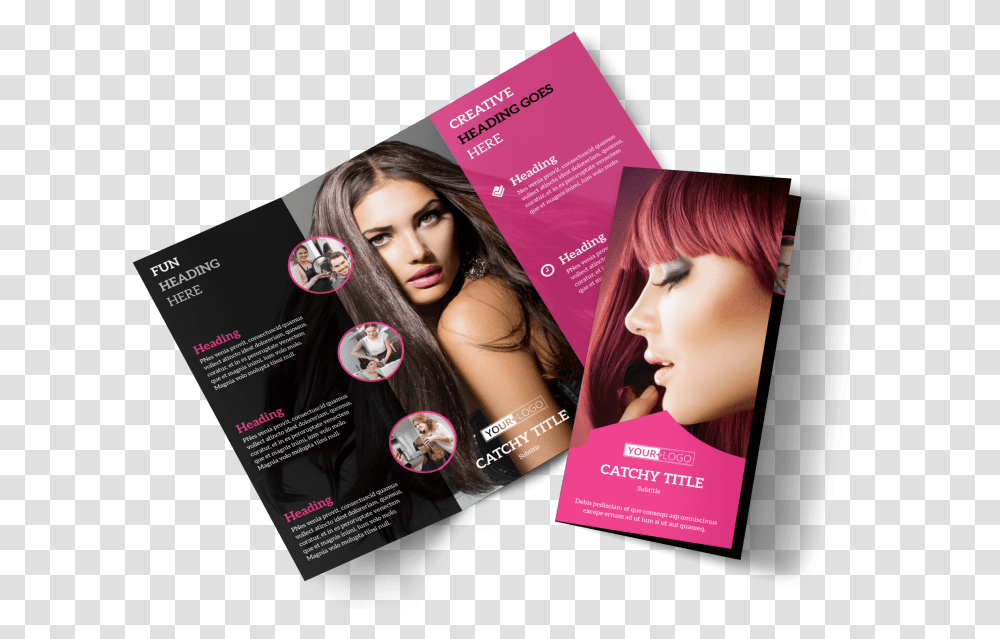 Stylish Hair Salon Brochure Template Preview Music Concert Brochure, Advertisement, Poster, Flyer, Paper Transparent Png