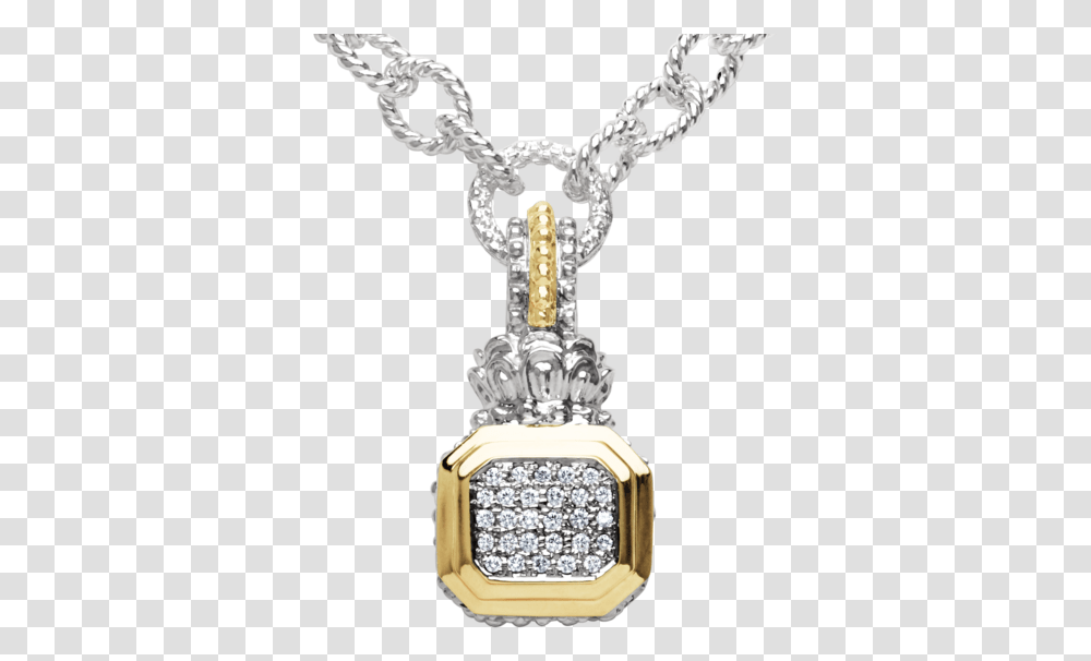 Stylish Silver And Gold Diamond Pendant By Vahan Locket, Trophy Transparent Png