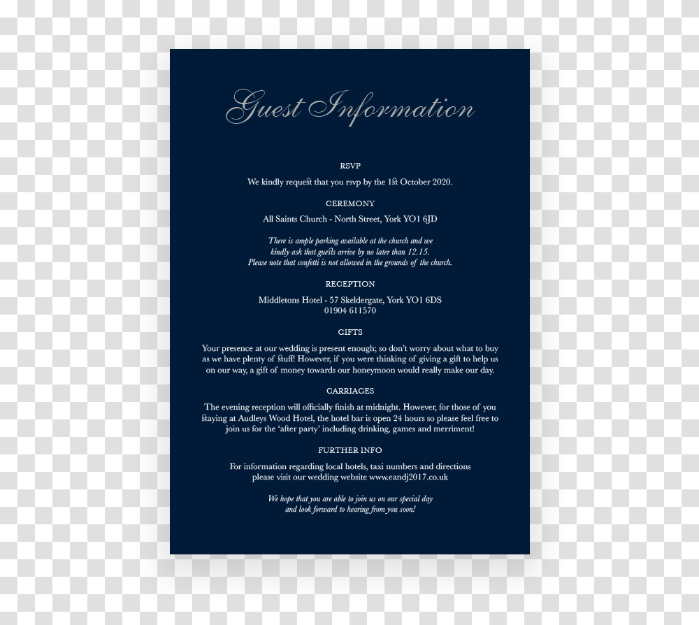 Stylish Sparkle Wedding Information Card Calligraphy, Menu, Poster, Advertisement Transparent Png