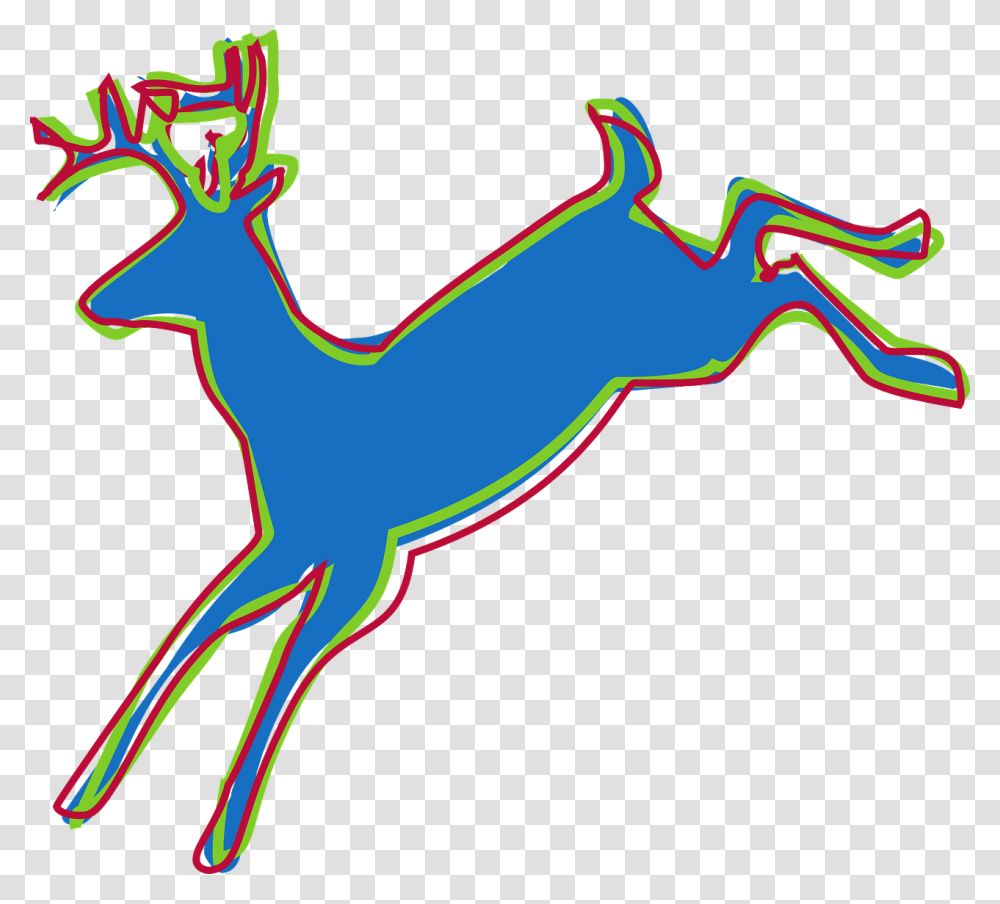 Stylized Blue Silhouette Deer Jumping Leaping Con Hu Cch Iu, Wildlife, Mammal, Animal, Elk Transparent Png