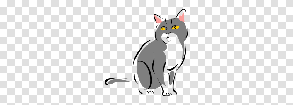 Stylized Gray Cat Clip Art, Pet, Mammal, Animal, Egyptian Cat Transparent Png