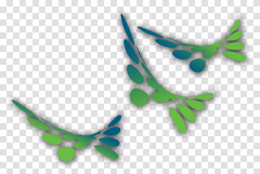 Stylized Green Blue Butterflies Clip Art, Pattern, Animal, Fish, Fractal Transparent Png