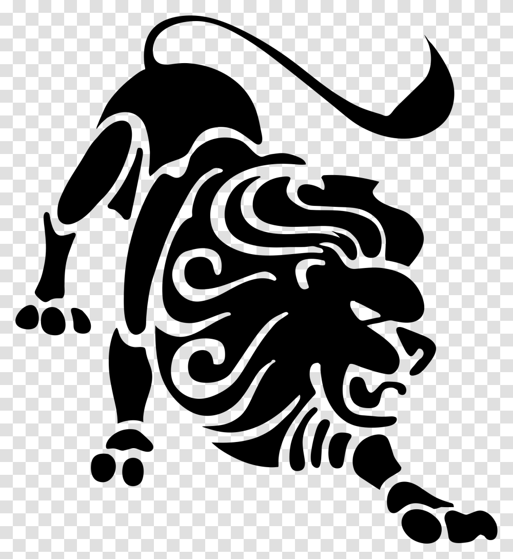 Stylized Lion Silhouette Leo Zodiac, Gray, World Of Warcraft Transparent Png