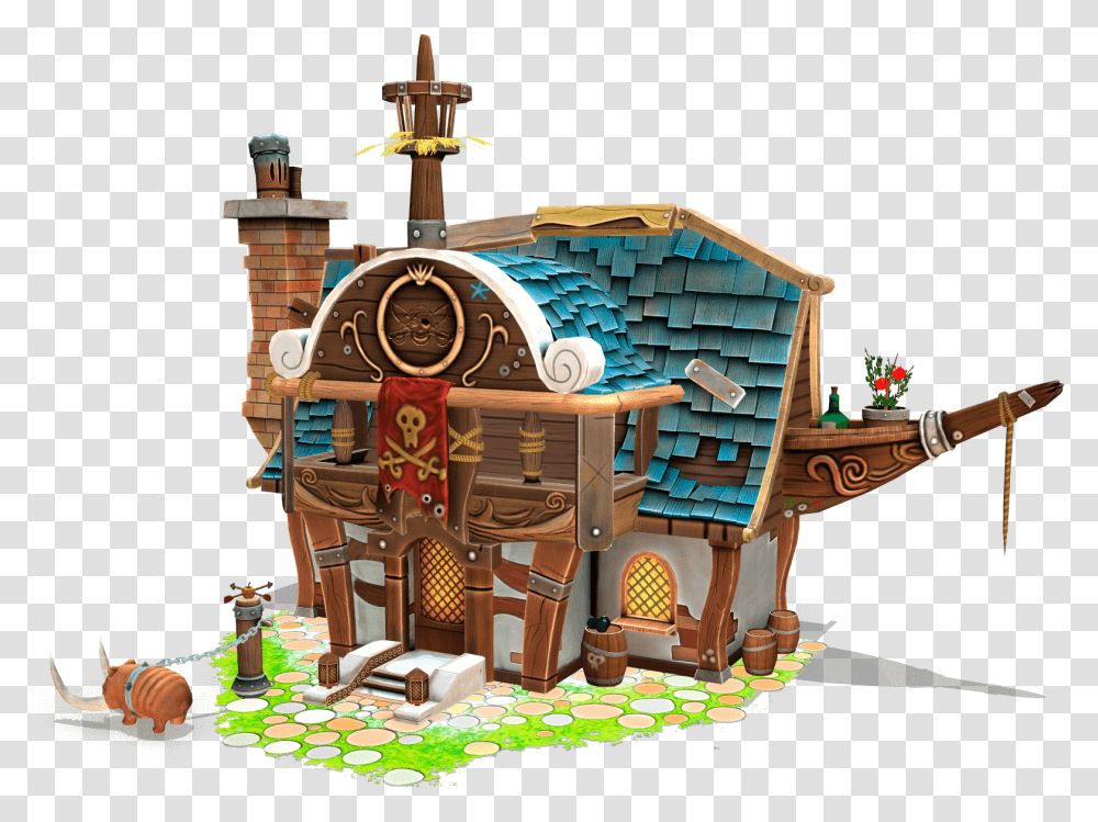 Stylized Pirate House Stylized Pirate Crane, Building, Nature, Outdoors, Toy Transparent Png