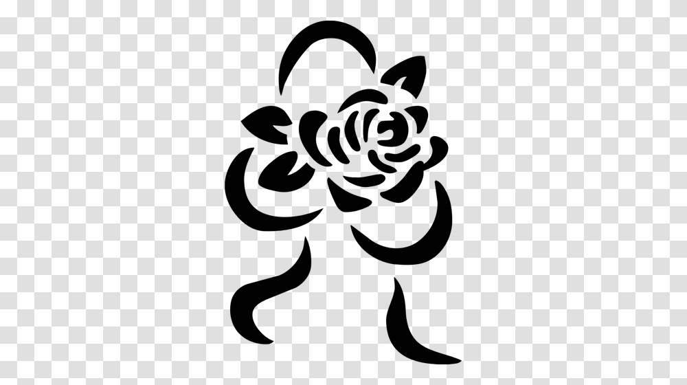 Stylized Rose Vector Silhouette, Gray, World Of Warcraft Transparent Png