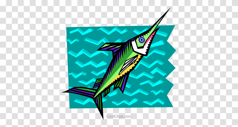 Stylized Swordfish Royalty Free Vector Clip Art Illustration, Animal, Tuna, Sea Life Transparent Png