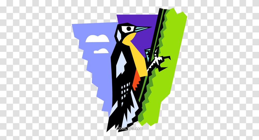 Stylized Woodpecker Royalty Free Vector Clip Art Illustration, Animal, Bird, Penguin Transparent Png