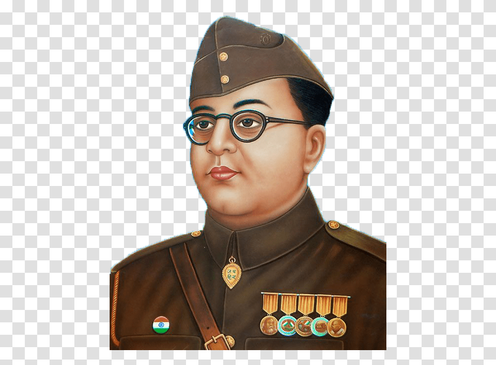 Subhash Chandra Bose 4 Image Biography Subhas Chandra Bose, Person, Military Uniform, Officer, Army Transparent Png