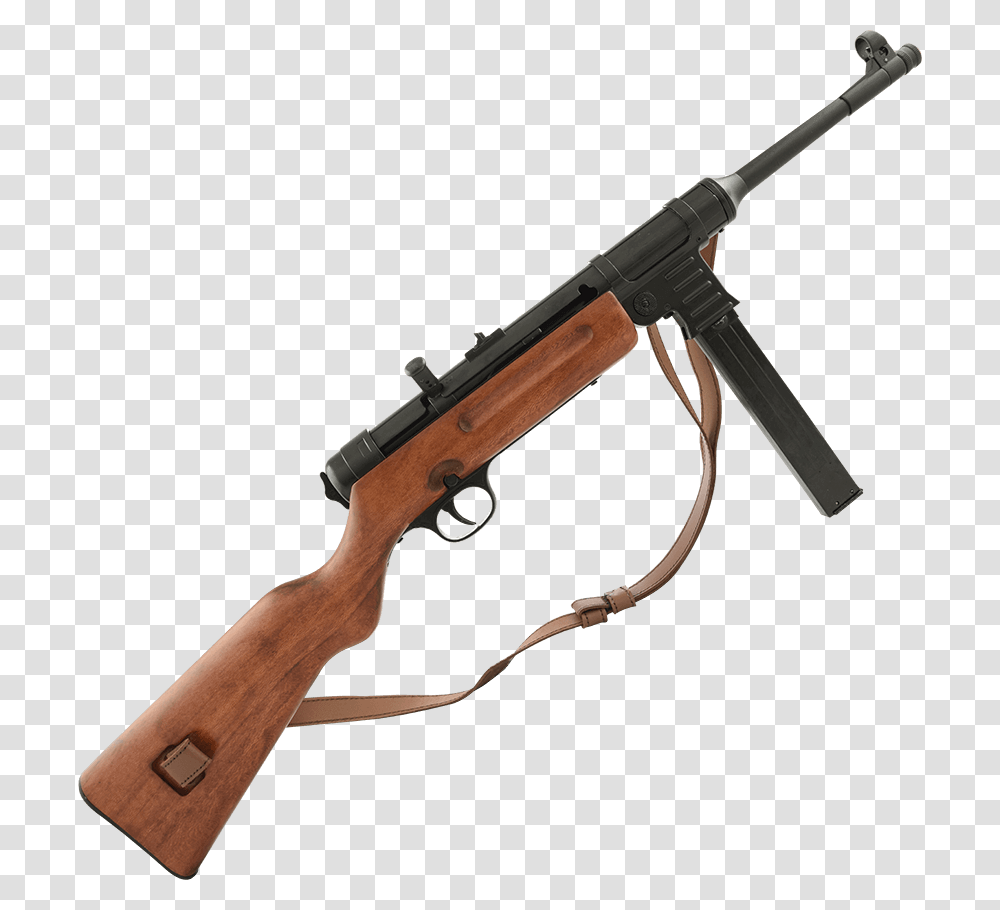 Submachine Gun With Shoulder Sling Gun On Shoulder, Weapon, Weaponry, Rifle Transparent Png