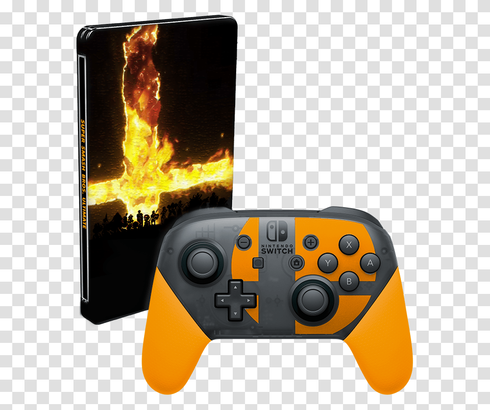 Submitted By Uanalbaguette Switch Pro Controller Smash Bros, Electronics, Video Gaming, Screen, Fire Transparent Png