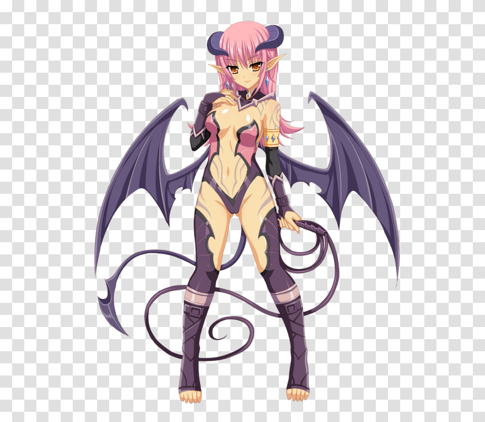 Succubus Hair Pink Girls Anime Demon, Statue, Sculpture, Person Transparent Png