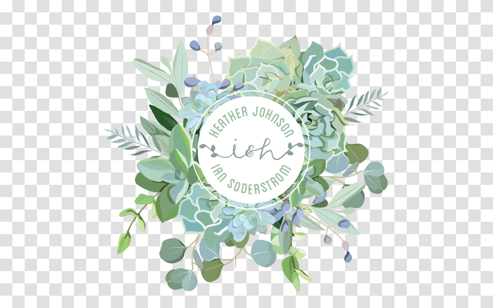 Succulent Custom Wedding Logo For A Succulent And Cactus Logo, Floral Design, Pattern, Graphics, Art Transparent Png