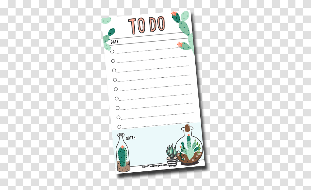 Succulent To Do List Download Beer Bottle, Page, Document, Paper Transparent Png